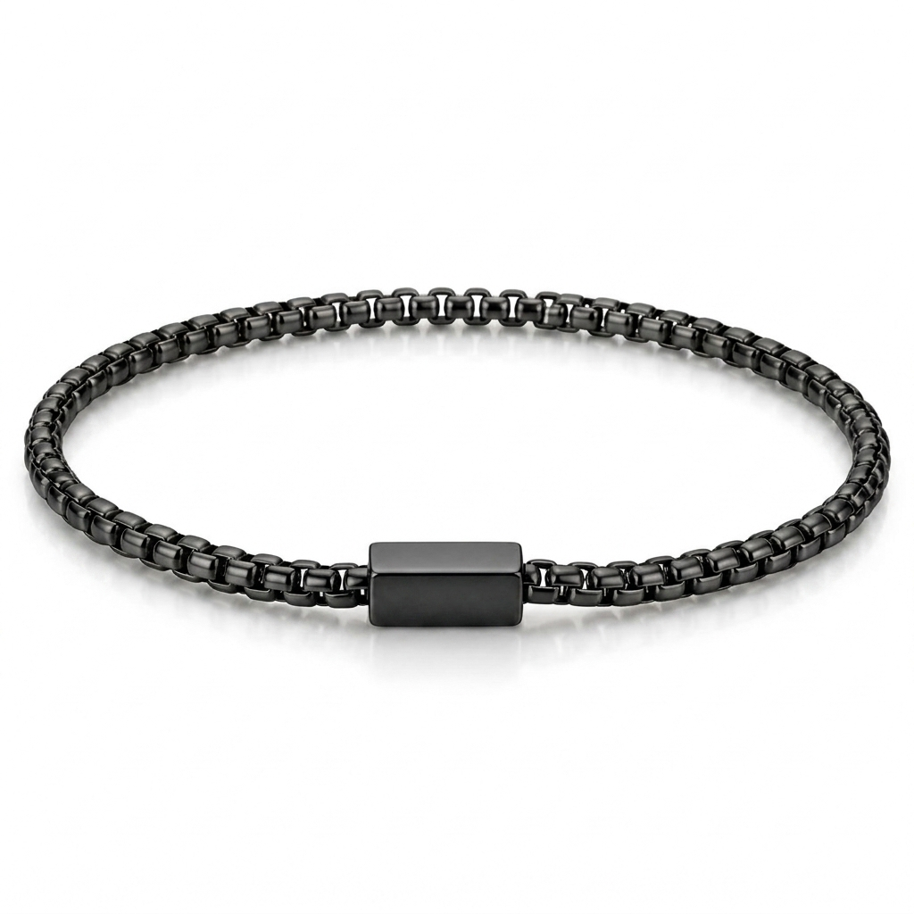 Onyx Kette aus Edelstahl