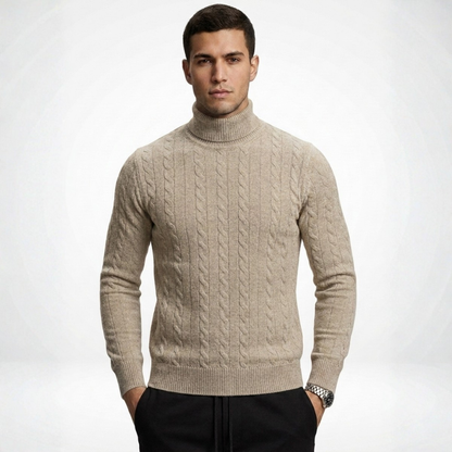 Onyx Zopfmuster-Rollkragenpullover