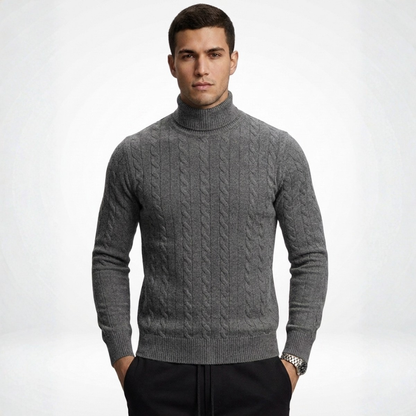 Onyx Zopfmuster-Rollkragenpullover